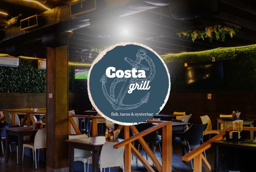 Costa Grill restaurante y logotipo